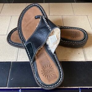 EUC size 8- UGG Layback Black Leather Sandals